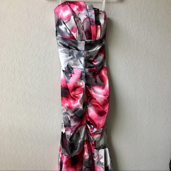 Silver Strapless Mermaid Dress - Picture 4 of 8